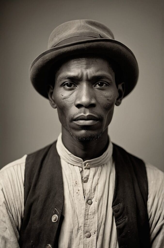 Portrait of a freed man symbolizing the challenges and hopes of African Americans who arrived in Texas in 1867.