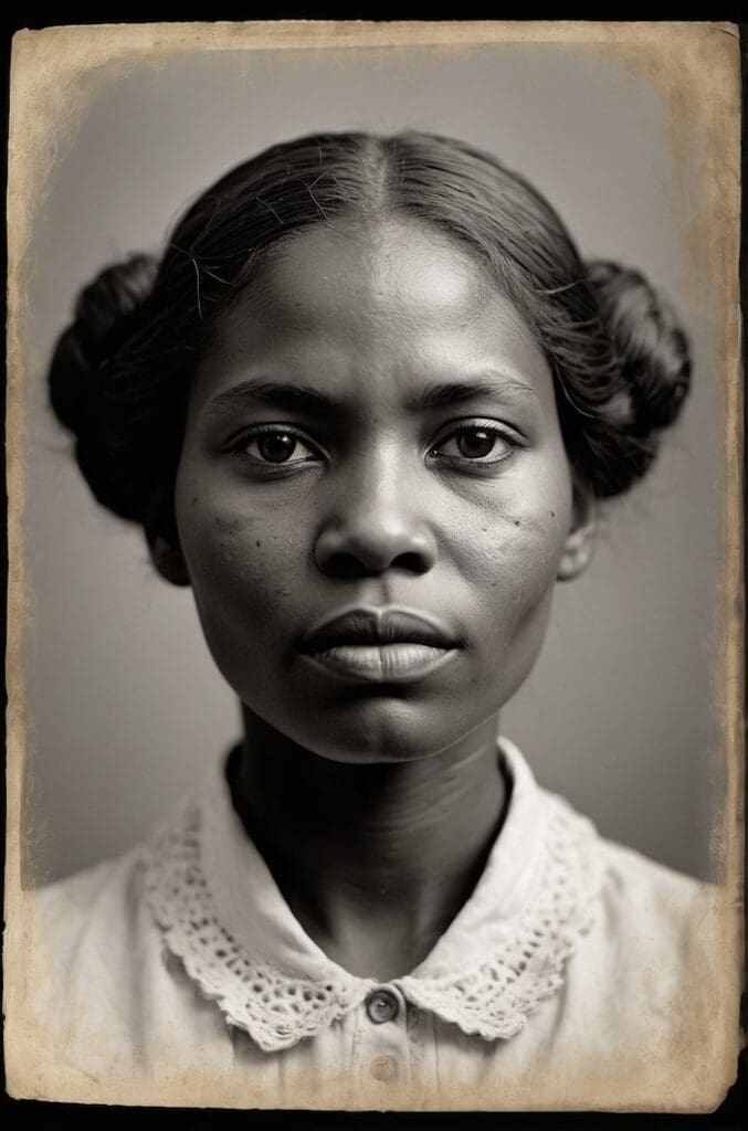 “Antique portrait of an African-Native American woman symbolizing Freedmen listed in Dawes and Cherokee Freedmen rolls.”