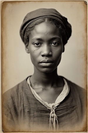 AI-generated portrait of an African American woman symbolizing resilience, inspired by the M1903 Georgia Freedmen’s Bureau Records, created by David Anthony Taylor for Black Pearls of Genealogy. Keywords Georgia Freedmen’s Bureau Records M1903 African American genealogy Georgia Black Pearls of Genealogy AI portraits of freedmen history David Anthony Taylor genealogy projects Freedmen’s Bureau Georgia archives Post-Civil War Georgia history African American resilience Georgia