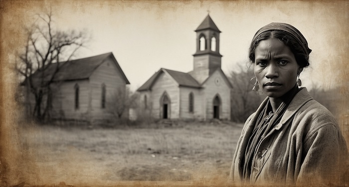 African American woman in front of church, symbolizing Arkansas Freedmen’s Bureau M1901 field office records (1865–1872). Keywords: Arkansas Freedmen’s Bureau records Arkansas Reconstruction genealogy resources African American ancestors Arkansas Freedmen’s Bureau field office Arkansas Arkansas slavery and emancipation records Freedmen’s Bureau Arkansas apprenticeships Arkansas post-Civil War labor contracts: Arkansas Freedmen’s Bureau records Arkansas Reconstruction genealogy resources African American ancestors Arkansas Freedmen’s Bureau field office Arkansas Arkansas slavery and emancipation records Freedmen’s Bureau Arkansas apprenticeships Arkansas post-Civil War labor contracts