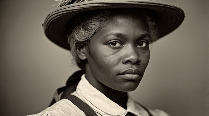 AI portrait of African American woman in hat, reflecting stories preserved in North Carolina Freedmen’s Bureau Records (M1909) Keywords: North Carolina Freedmen’s Bureau Records M1909 genealogy research African American history Reconstruction Black Pearls of Genealogy archives Freedmen’s Bureau labor contracts North Carolina Enslaved to freed records North Carolina.