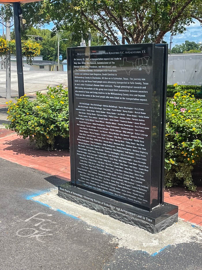Kingstree, South Carolina Memorial dedicated May 18, 2025 donated by Black Pearls of Genealogy, honoring the 1867 migration of freed African American families from Williamsburg County to Texas. Photo by Stanley Christopher Burns. Keywords Kingstree SC Memorial 2025 Black Pearls of Genealogy memorial project 1867 Freedmen migration Kingstree to Texas Williamsburg County African American history African American genealogy memorials Stanley Christopher Burns photography