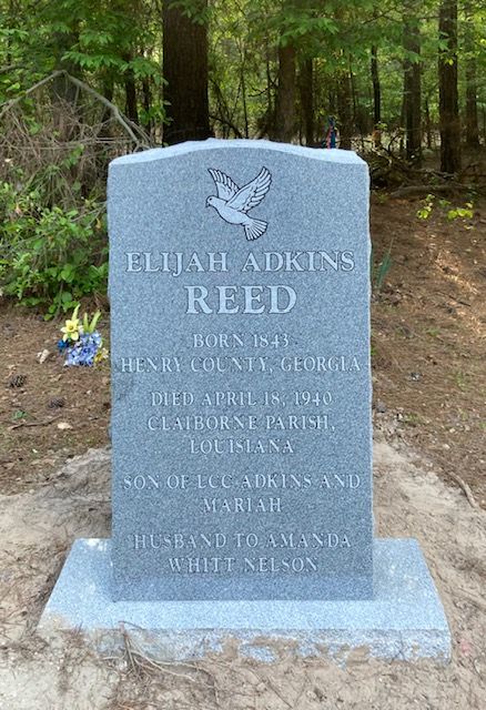 Elijah Adkins Reed (1845–1940), Claiborne Parish, Louisiana. New marker placed by descendants in 2025