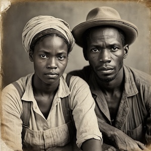 AI portrait of an African American family symbolizing the 1870 census, the first after emancipation, created by David Anthony Taylor for Black Pearls of Genealogy. Keywords: 1870 census African Americans, first census after emancipation, free Black families 1870, genealogy African American research, U.S. census records for African Americans, Black Pearls of Genealogy.