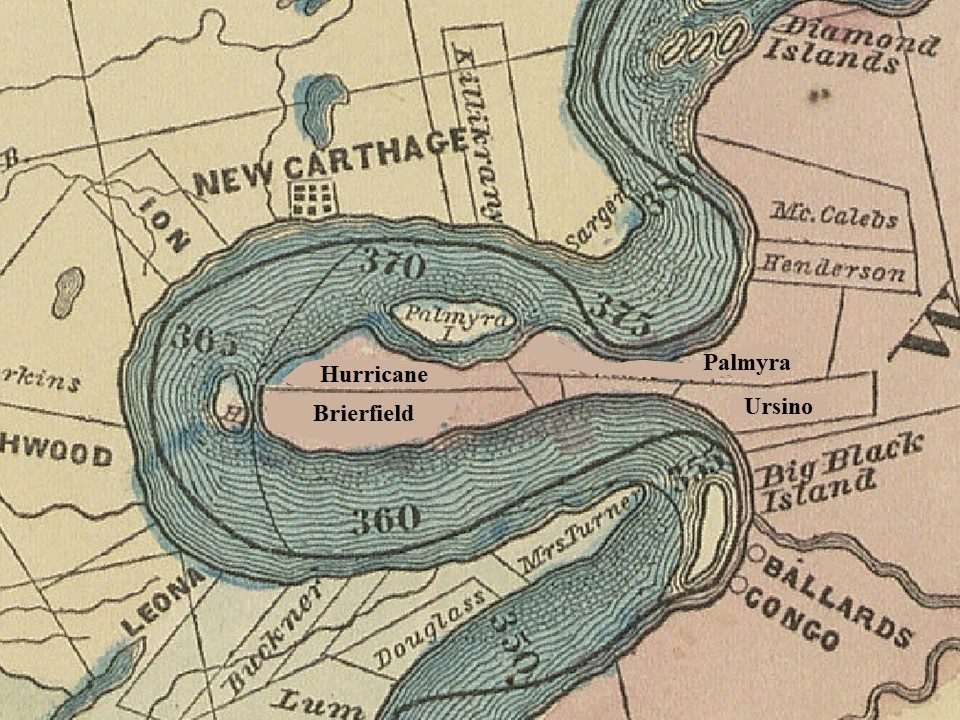 Map of Davis Bend, Mississippi, home of Benjamin Montgomery’s postwar settlement.”