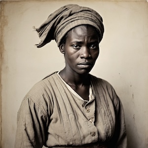 AI portrait of an African American woman symbolizing the 1790 U.S. Federal Census, created by David Anthony Taylor for Black Pearls of Genealogy. 1790 U.S. Census records, African American genealogy, Black Pearls of Genealogy, AI image by David Anthony Taylor, enslaved population counts, early U.S. census history, genealogy research tools, African American census data, U.S. census timeline 1790, African American heritage.