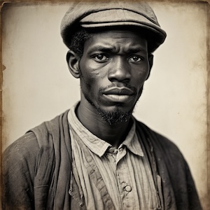 AI portrait of an African American man symbolizing the 1800–1840 U.S. Federal Census, created by David Anthony Taylor for Black Pearls of Genealogy. Keywords: 1800 U.S. Census records, 1810 census African Americans, 1820 census free persons of color, 1830 census data, 1840 census African American families, enslaved population records, Black Pearls of Genealogy, genealogy research tools.