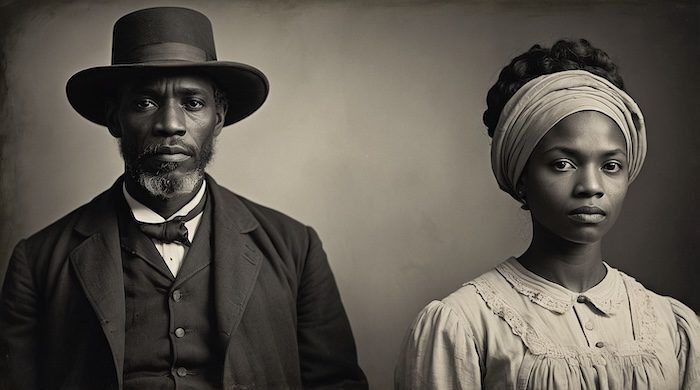 AI-created historical portrait, African American emancipation petition subjects, Black genealogy records, Reconstruction-era freedpeople, Civil War family documentation, African American heritage preservation.