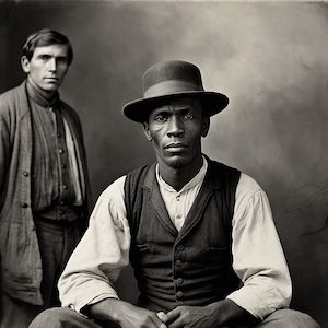 African American man during Reconstruction era, symbolizing Freedmen’s Bureau Murders and Outrages records. Keywords: Freedmen’s Bureau records, Murders and Outrages, Reconstruction violence, African American genealogy, post–Civil War injustices, Black history research, genealogy documentation, BPOG archives, enslaved descendants, Reconstruction massacres.
