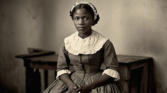 African American woman emancipation record portrait, domestic worker, 19th century freedom records, Black history genealogy image