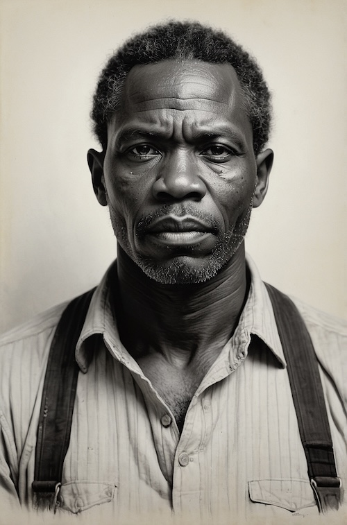 AI portrait of an African American man representing the strength and determination of freedpeople, created by David Anthony Taylor for the Pre-Freedmen’s Bureau Records (M1905 Louisiana, M1913 Fort Monroe, M1914 Mississippi). Keyword-Rich Suggestions Freedmen’s Bureau Pre-Bureau Records African American genealogy resources M1905, M1913, M1914 records Black Pearls of Genealogy archives African American history and heritage Post-slavery family records Reconstruction-era genealogy Freedmen’s Bureau historical research African American family history tools Pre-Bureau genealogy archives