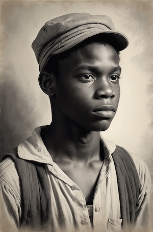 "AI-generated historical portrait of a young African American man symbolizing resilience and legacy in Maryland and Delaware Freedmen’s Bureau Records (M1906), created by David Anthony Taylor for Black Pearls of Genealogy." Keywords Maryland Freedmen’s Bureau Records M1906 Delaware Freedmen’s Bureau Archives African American genealogy Maryland Delaware Black Pearls of Genealogy AI portraits Freedmen’s Bureau historical records 1865–1872 African American ancestry Maryland Delaware