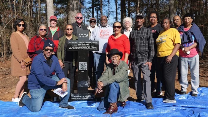 Descendants and community members gathered at Old Pine Hill Cemetery, Claiborne Parish, Louisiana, honoring enslaved African American ancestors.